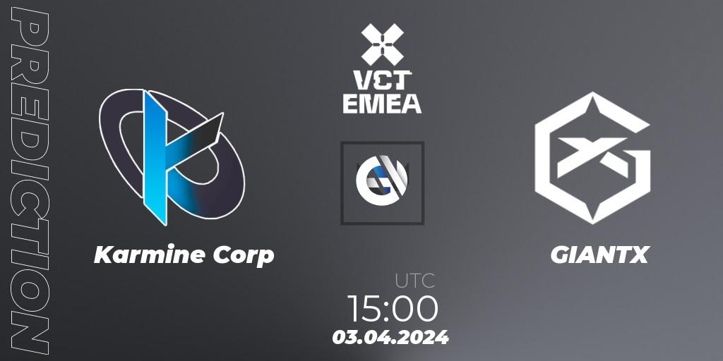 Karmine Corp - GIANTX: Maç tahminleri. 03.04.24, VALORANT, VALORANT Champions Tour 2024: EMEA League - Stage 1 - Group Stage