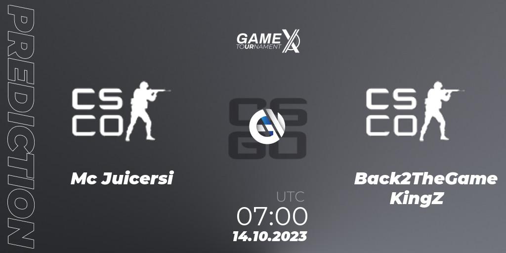 Mc Juicersi - Back2TheGame KingZ: Maç tahminleri. 14.10.2023 at 07:00, Counter-Strike (CS2), GameX 2023