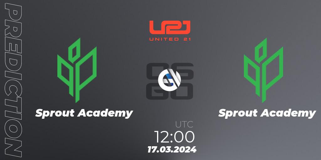 Sprout Academy - ENCE Academy: Maç tahminleri. 18.03.24, CS2 (CS:GO), United21 Season 13