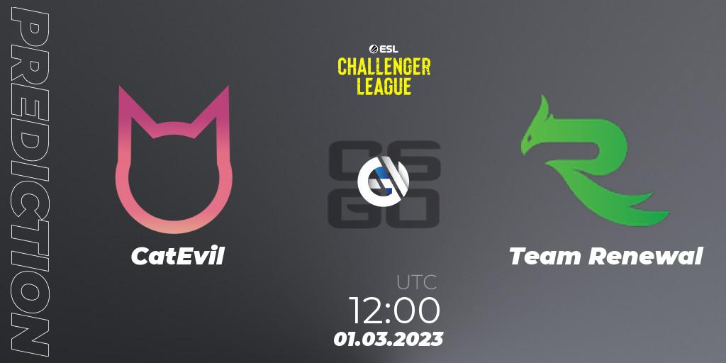 CatEvil - Team Renewal: Maç tahminleri. 01.03.2023 at 12:00, Counter-Strike (CS2), ESL Challenger League Season 44: Asia-Pacific