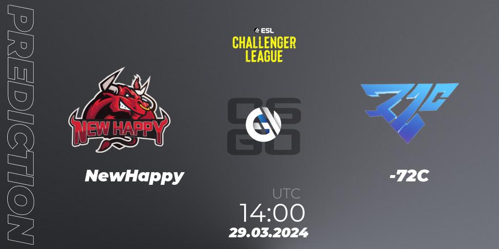 NewHappy - -72C: Maç tahminleri. 29.03.2024 at 14:00, Counter-Strike (CS2), ESL Challenger League Season 47: Asia