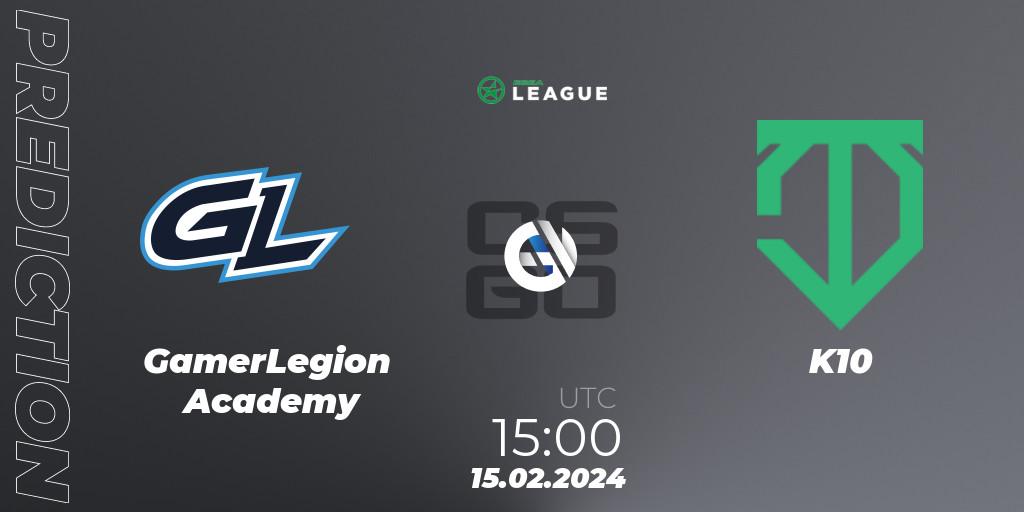 GamerLegion Academy - K10: Maç tahminleri. 15.02.2024 at 15:00, Counter-Strike (CS2), ESEA Season 48: Advanced Division - Europe