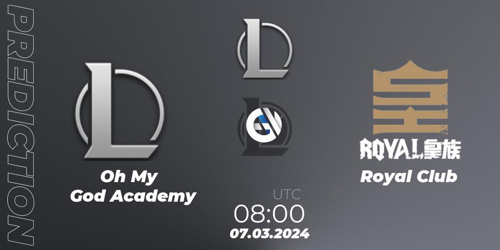 Oh My God Academy - Royal Club: Maç tahminleri. 07.03.2024 at 08:00, LoL, LDL 2024 - Stage 1