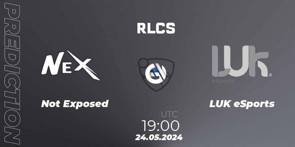 Not Exposed - LUK eSports: Maç tahminleri. 24.05.2024 at 19:00, Rocket League, RLCS 2024 - Major 2: SAM Open Qualifier 6