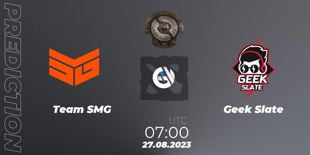 Team SMG - Geek Slate: Maç tahminleri. 27.08.2023 at 04:45, Dota 2, The International 2023 - Southeast Asia Qualifier