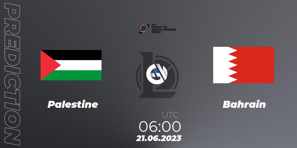 Palestine - Bahrain: Maç tahminleri. 21.06.2023 at 06:00, LoL, 2022 AESF Road to Asian Games - West Asia
