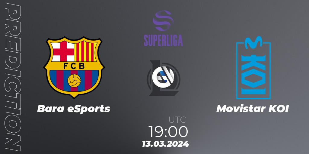 Barça eSports - Movistar KOI: Maç tahminleri. 13.03.2024 at 19:00, LoL, Superliga Spring 2024 - Group Stage