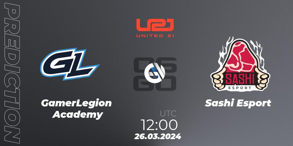 GamerLegion Academy - Sashi Esport: Maç tahminleri. 26.03.2024 at 12:00, Counter-Strike (CS2), United21 Season 13