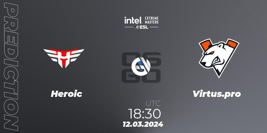 Heroic - Virtus.pro: Maç tahminleri. 12.03.2024 at 18:30, Counter-Strike (CS2), Intel Extreme Masters Dallas 2024: European Closed Qualifier