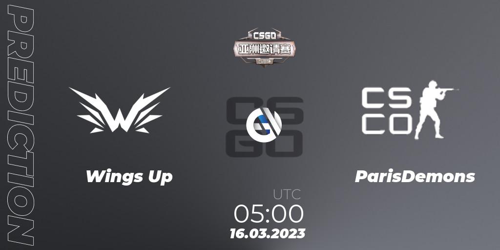 Wings Up - ParisDemons: Maç tahminleri. 16.03.2023 at 05:00, Counter-Strike (CS2), Baidu Cup Invitational #2