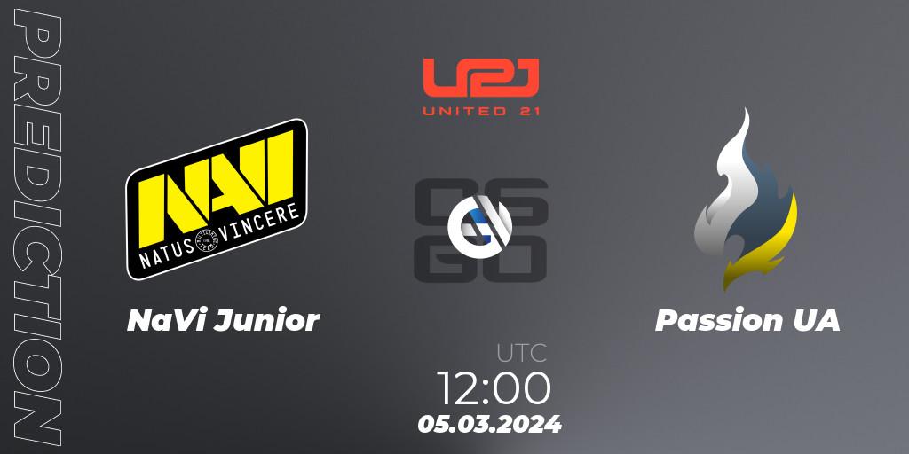 NaVi Junior - Passion UA: Maç tahminleri. 05.03.2024 at 13:00, Counter-Strike (CS2), United21 Season 12