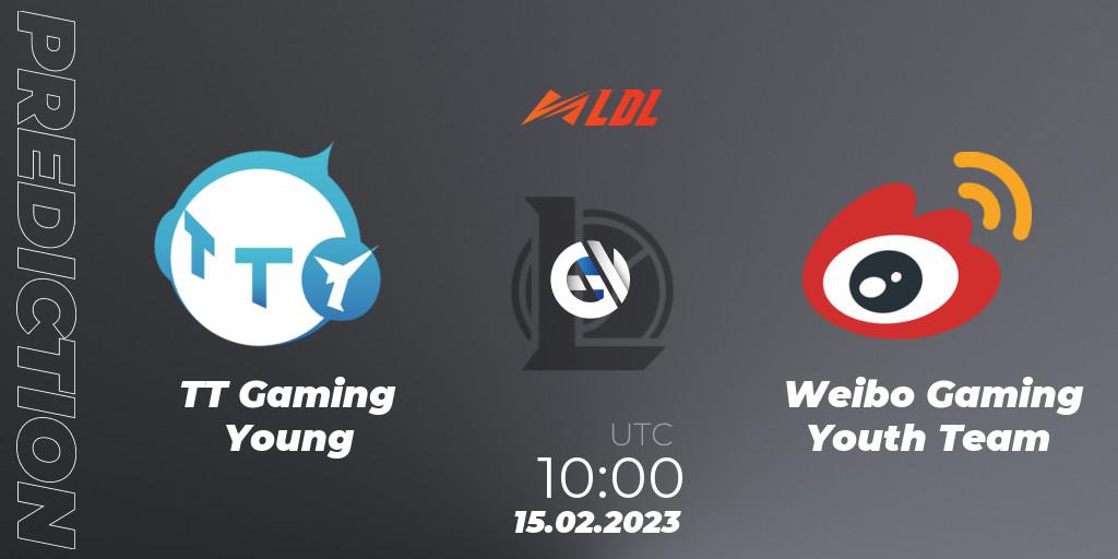 TT Gaming Young - Weibo Gaming Youth Team: Maç tahminleri. 15.02.2023 at 12:30, LoL, LDL 2023 - Regular Season