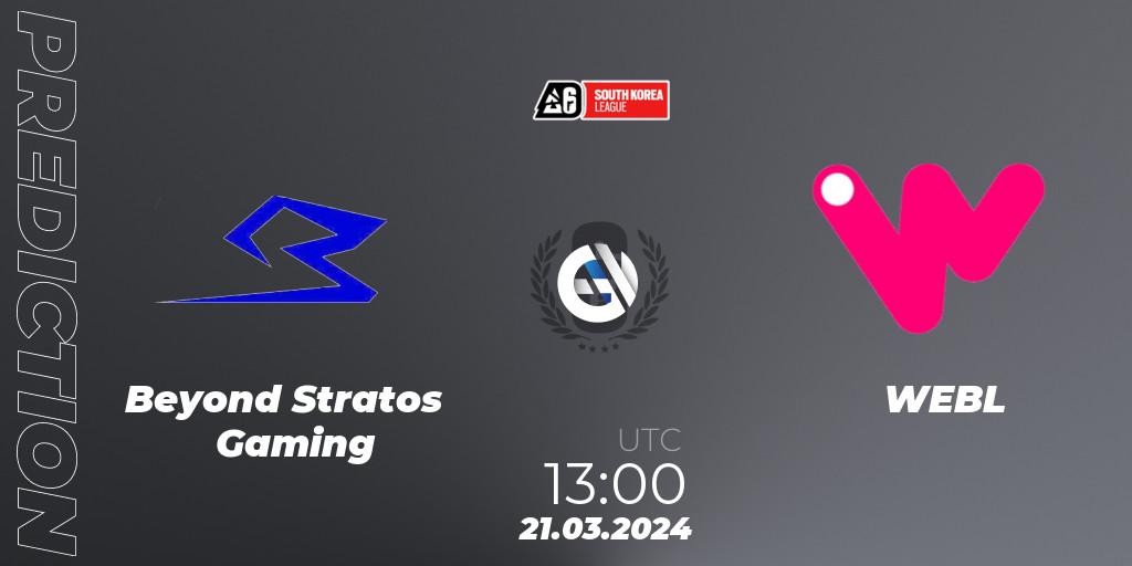 Beyond Stratos Gaming - WEBL: Maç tahminleri. 21.03.2024 at 13:00, Rainbow Six, South Korea League 2024 - Stage 1