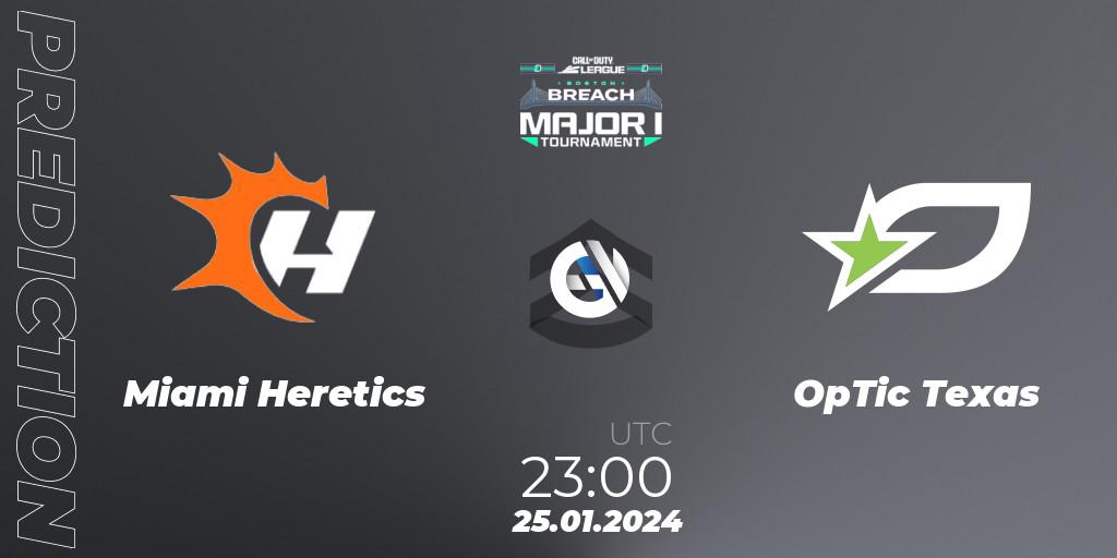 Miami Heretics - OpTic Texas: Maç tahminleri. 25.01.2024 at 23:15, Call of Duty, Call of Duty League 2024: Stage 1 Major
