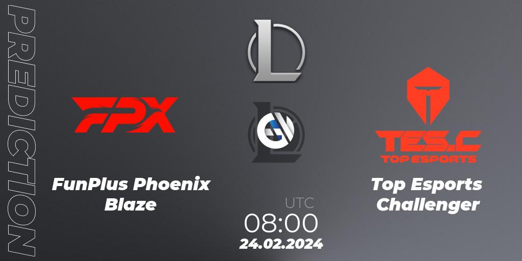 FunPlus Phoenix Blaze - Top Esports Challenger: Maç tahminleri. 24.02.2024 at 08:00, LoL, LDL 2024 - Stage 1