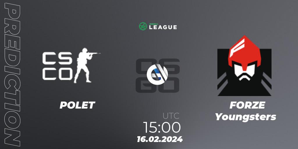 POLET - FORZE Youngsters: Maç tahminleri. 16.02.2024 at 15:00, Counter-Strike (CS2), ESEA Season 48: Advanced Division - Europe