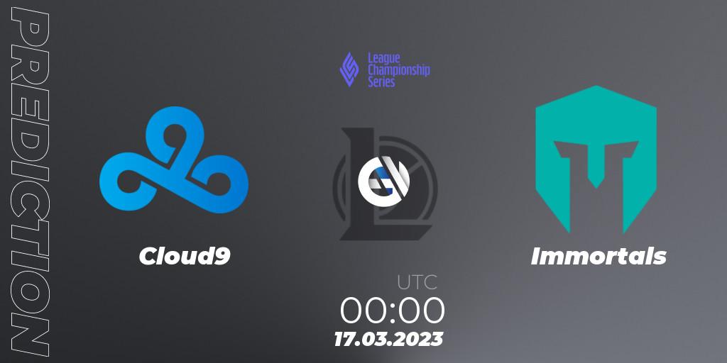 Cloud9 - Immortals: Maç tahminleri. 17.03.2023 at 00:00, LoL, LCS Spring 2023 - Group Stage