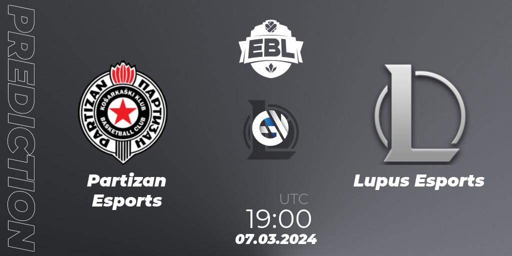 Partizan Esports - Lupus Esports: Maç tahminleri. 07.03.24, LoL, Esports Balkan League Season 14