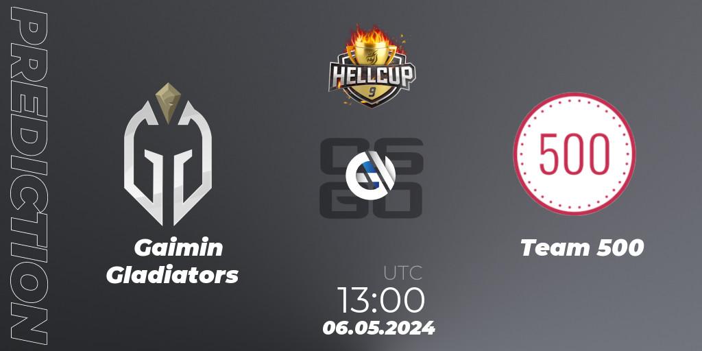Gaimin Gladiators - Team 500: Maç tahminleri. 06.05.2024 at 13:05, Counter-Strike (CS2), HellCup #9