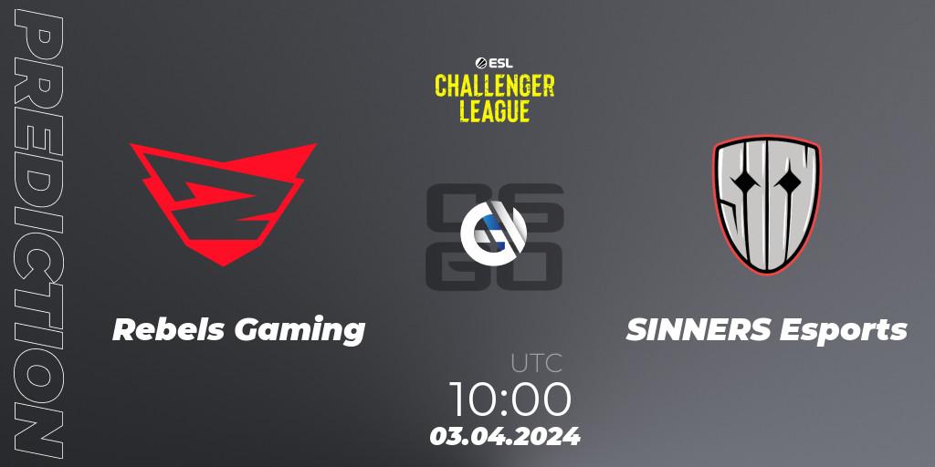 Rebels Gaming - SINNERS Esports: Maç tahminleri. 03.04.2024 at 10:00, Counter-Strike (CS2), ESL Challenger League Season 47: Europe