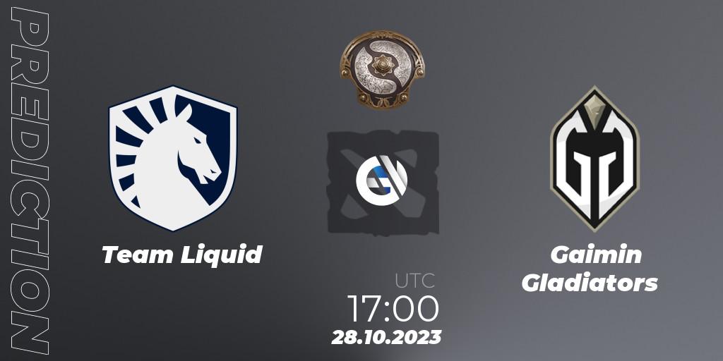 Team Liquid - Gaimin Gladiators: Maç tahminleri. 28.10.23, Dota 2, The International 2023