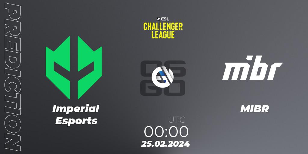 Imperial Esports - MIBR: Maç tahminleri. 25.02.2024 at 00:00, Counter-Strike (CS2), ESL Challenger League Season 47: South America