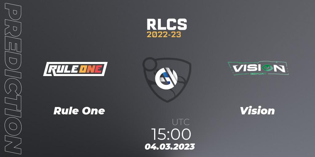 Rule One - Vision: Maç tahminleri. 04.03.2023 at 15:00, Rocket League, RLCS 2022-23 - Winter: Middle East and North Africa Regional 3 - Winter Invitational