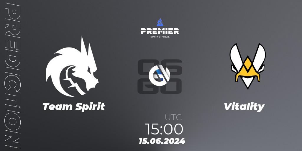 Team Spirit - Vitality: Maç tahminleri. 15.06.2024 at 15:00, Counter-Strike (CS2), BLAST Premier Spring Final 2024