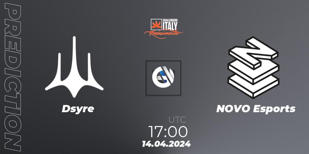 Dsyre - NOVO Esports: Maç tahminleri. 14.04.2024 at 16:00, VALORANT, VALORANT Challengers 2024 Italy: Rinascimento Split 1