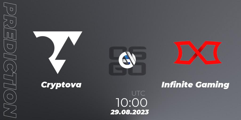 Cryptova - Infinite Gaming: Maç tahminleri. 29.08.23, CS2 (CS:GO), OFK BGD Esports Series #1: Balkan Closed Qualifier