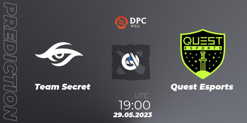 Team Secret - PSG Quest: Maç tahminleri. 29.05.23, Dota 2, DPC 2023 Tour 3: WEU Division I (Upper)