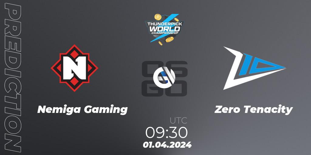 Nemiga Gaming - Zero Tenacity: Maç tahminleri. 01.04.24, CS2 (CS:GO), Thunderpick World Championship 2024: European Series #1