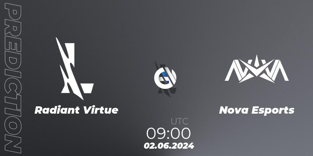 Radiant Virtue - Nova Esports: Maç tahminleri. 02.06.2024 at 09:00, Wild Rift, Wild Rift Super League Summer 2024 - 5v5 Tournament Group Stage