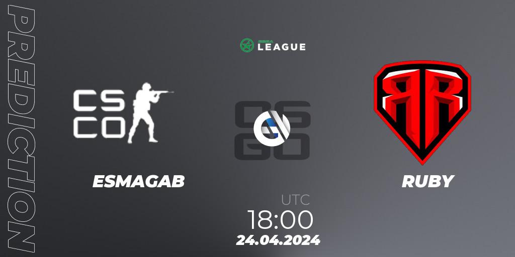 ESMAGAB - RUBY: Maç tahminleri. 24.04.2024 at 18:00, Counter-Strike (CS2), ESEA Season 49: Advanced Division - Europe