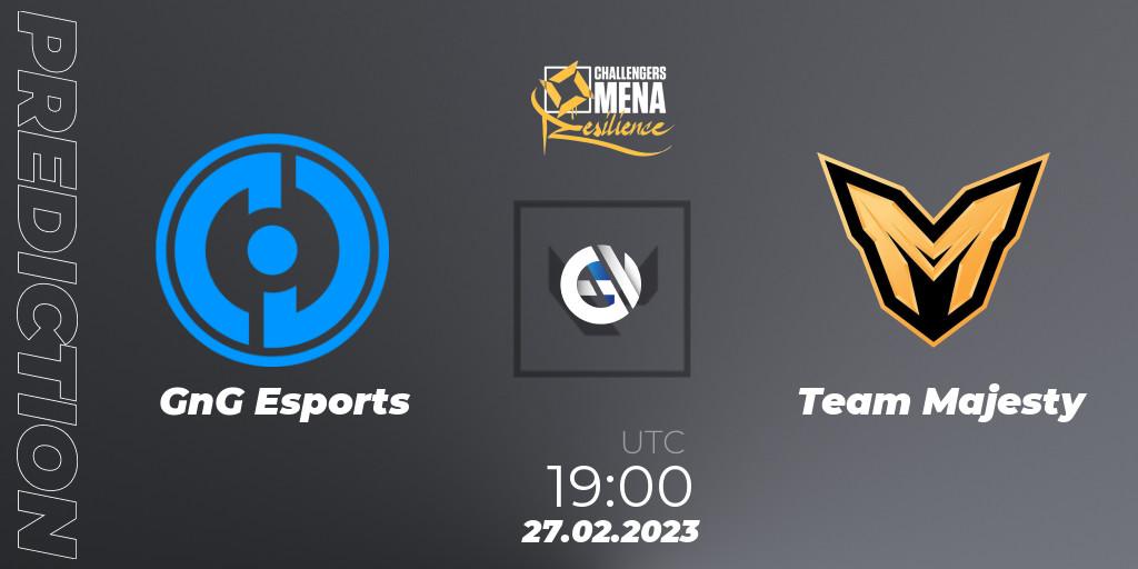 GnG Esports - Team Majesty: Maç tahminleri. 27.02.2023 at 18:00, VALORANT, VALORANT Challengers 2023 MENA: Resilience Split 1 - Levant and North Africa