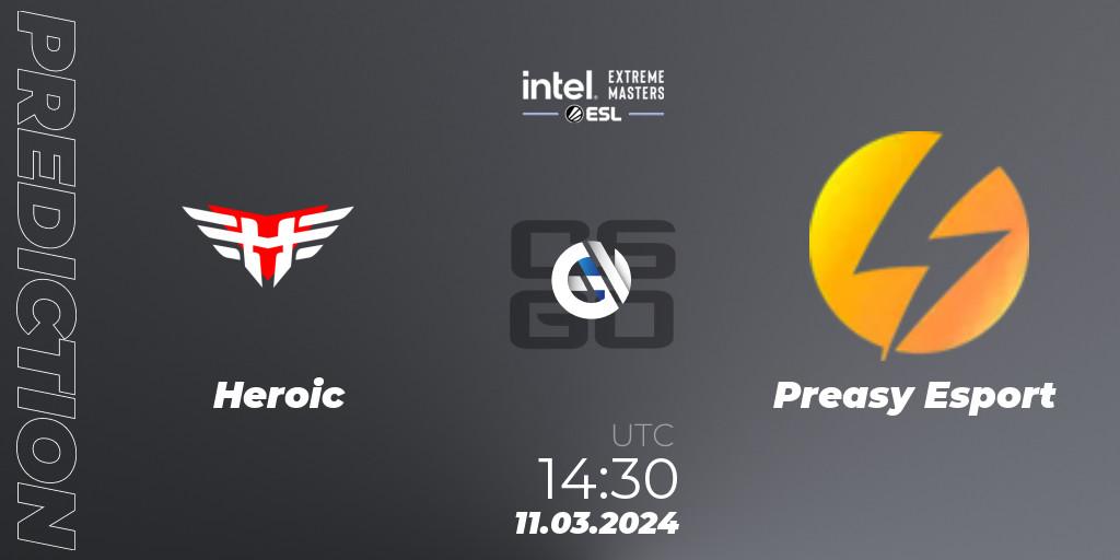 Heroic - Preasy Esport: Maç tahminleri. 11.03.2024 at 14:30, Counter-Strike (CS2), Intel Extreme Masters Dallas 2024: European Closed Qualifier
