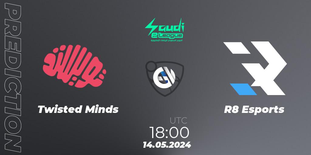 Twisted Minds - R8 Esports: Maç tahminleri. 14.05.2024 at 18:00, Rocket League, Saudi eLeague 2024 - Major 2: Online Major Phase 1