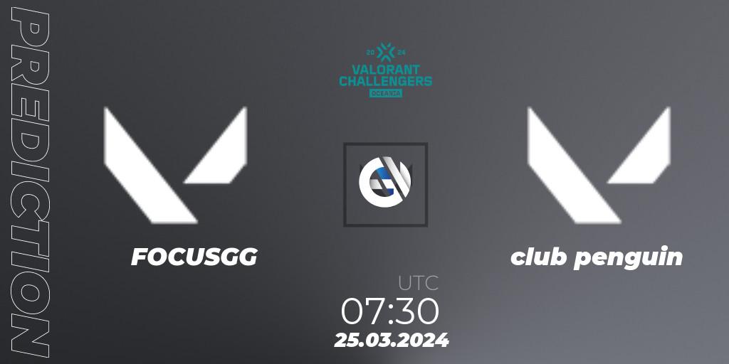FOCUSGG - club penguin: Maç tahminleri. 25.03.2024 at 07:30, VALORANT, VALORANT Challengers 2024 Oceania: Split 1