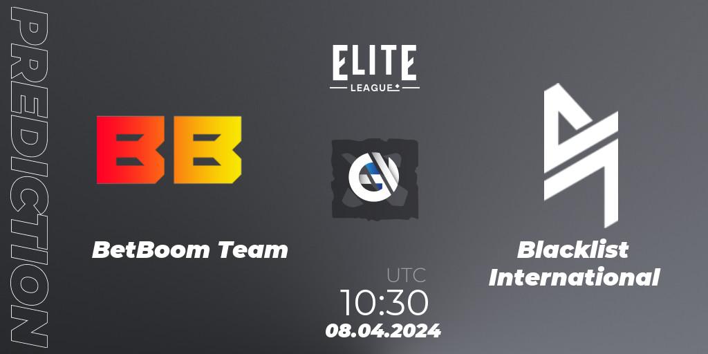 BetBoom Team - Blacklist International: Maç tahminleri. 08.04.24, Dota 2, Elite League: Round-Robin Stage
