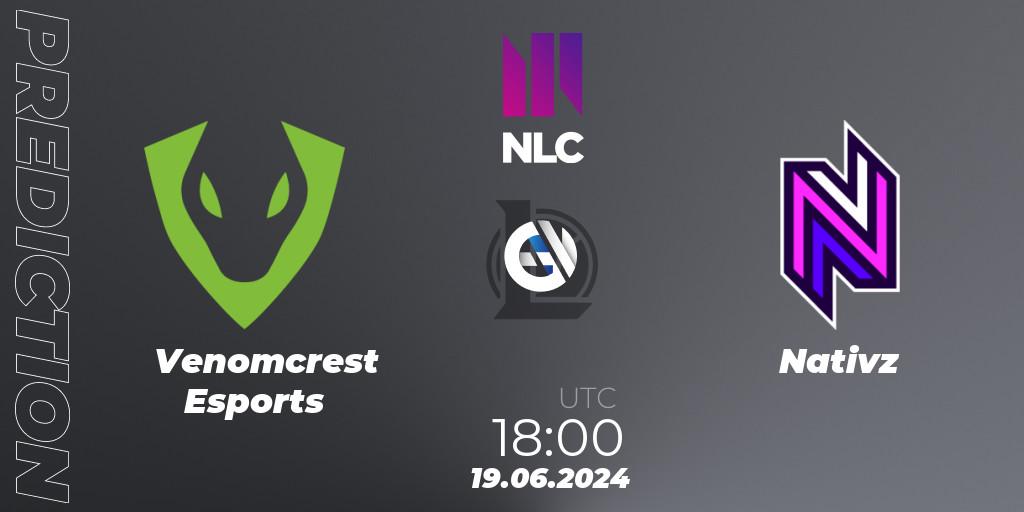 Venomcrest Esports - Nativz: Maç tahminleri. 19.06.2024 at 18:00, LoL, NLC 1st Division Summer 2024