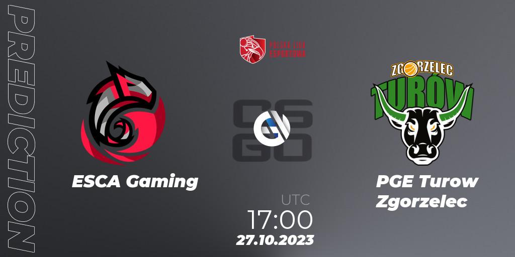 ESCA Gaming - PGE Turow Zgorzelec: Maç tahminleri. 27.10.23, CS2 (CS:GO), Polska Liga Esportowa 2023: Split #3