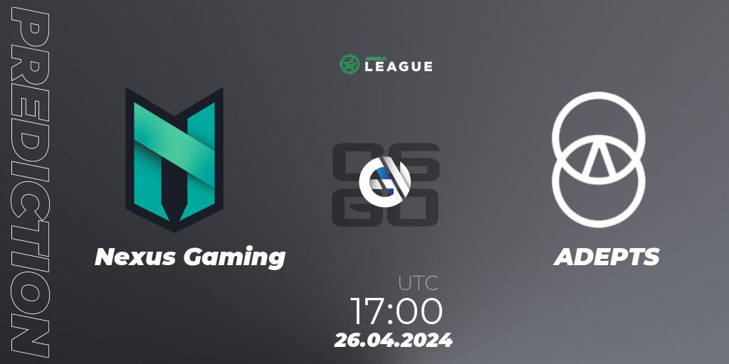 Nexus Gaming - ADEPTS: Maç tahminleri. 07.05.2024 at 16:00, Counter-Strike (CS2), ESEA Season 49: Advanced Division - Europe