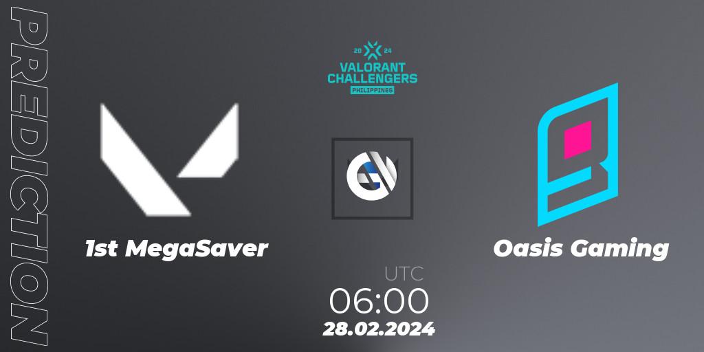 1st MegaSaver - Oasis Gaming: Maç tahminleri. 28.02.2024 at 06:00, VALORANT, VALORANT Challengers 2024 Philippines: Split 1