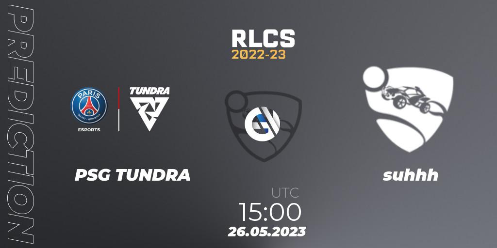 PSG TUNDRA - suhhh: Maç tahminleri. 26.05.2023 at 15:00, Rocket League, RLCS 2022-23 - Spring: Europe Regional 2 - Spring Cup