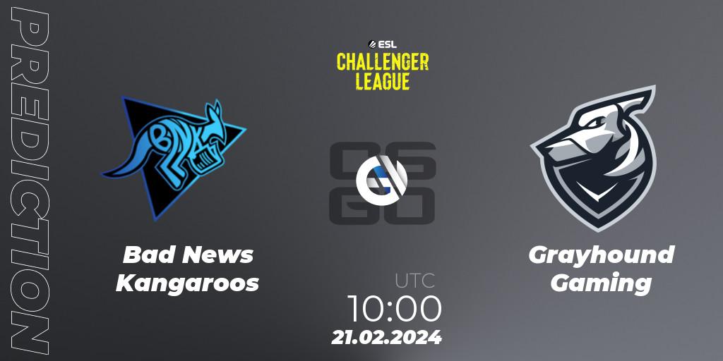 Bad News Kangaroos - Grayhound Gaming: Maç tahminleri. 21.02.24, CS2 (CS:GO), ESL Challenger League Season 47: Oceania