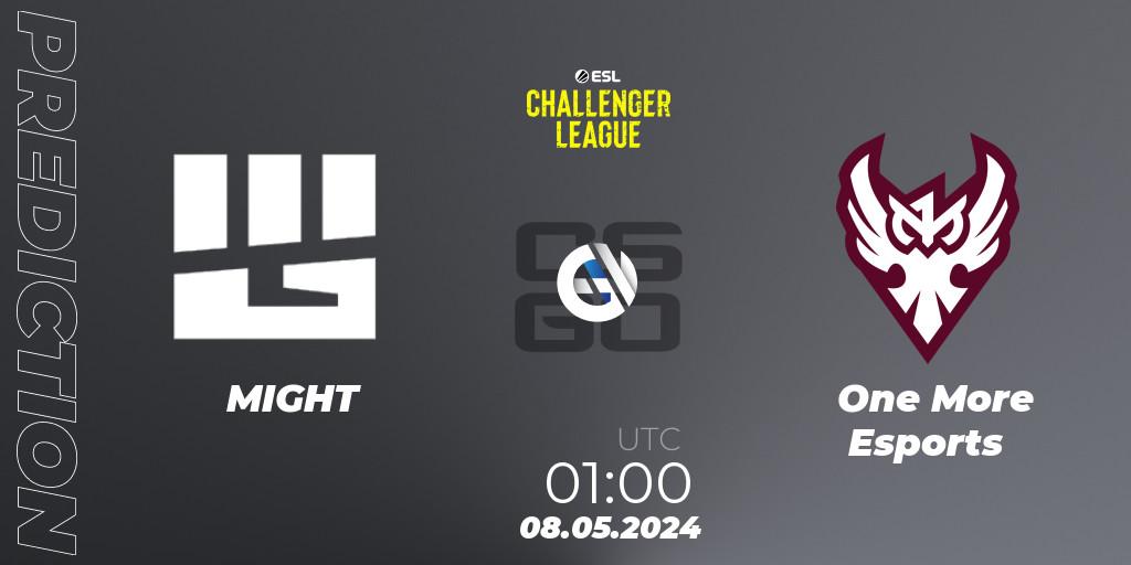 MIGHT - One More Esports: Maç tahminleri. 21.05.2024 at 01:00, Counter-Strike (CS2), ESL Challenger League Season 47: North America