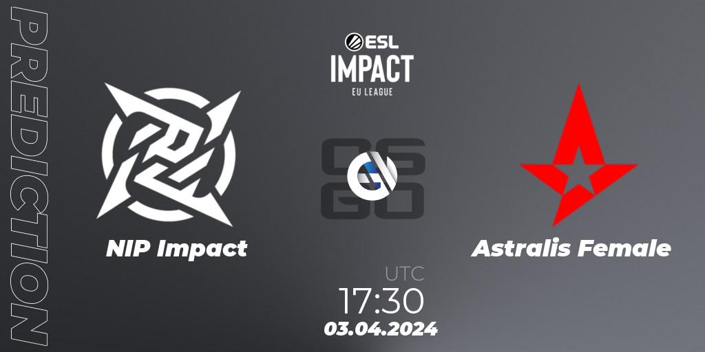 NIP Impact - Astralis Female: Maç tahminleri. 03.04.2024 at 17:30, Counter-Strike (CS2), ESL Impact League Season 5: Europe
