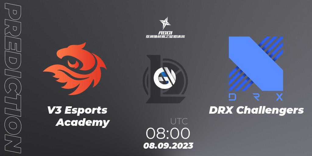 V3 Esports Academy - DRX Challengers: Maç tahminleri. 08.09.2023 at 08:00, LoL, Asia Star Challengers Invitational 2023