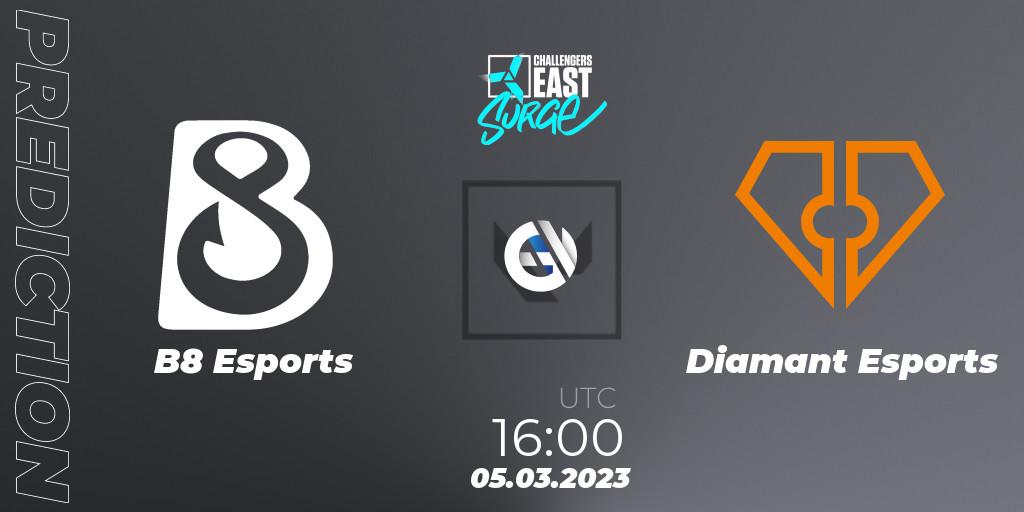 B8 Esports - Diamant Esports: Maç tahminleri. 05.03.2023 at 16:15, VALORANT, VALORANT Challengers 2023 East: Surge Split 1