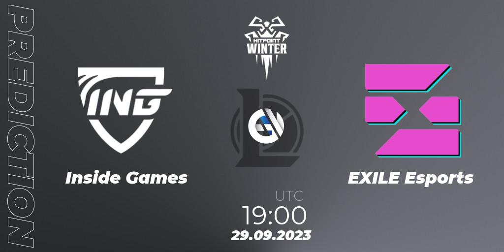 Inside Games - EXILE Esports: Maç tahminleri. 29.09.23, LoL, Hitpoint Masters Winter 2023 - Group Stage